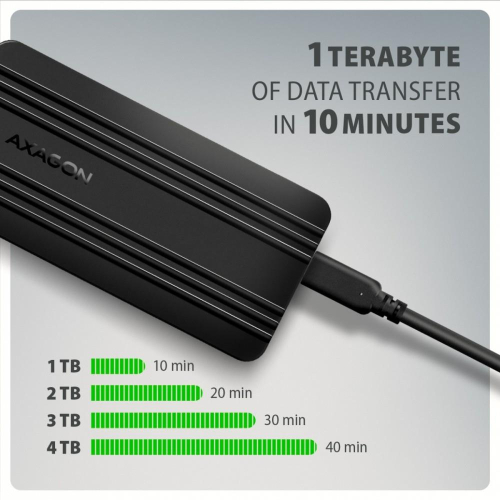 EEM2-40G Obudowa zewnętrzna aluminiowa USB4 Gen 3x2 M.2 SSD NVMe 40Gbps passive, USB-C cable, silicon sleeve-24087426