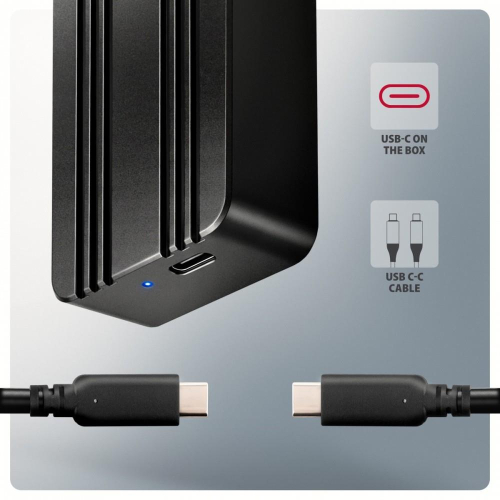 EEM2-40G Obudowa zewnętrzna aluminiowa USB4 Gen 3x2 M.2 SSD NVMe 40Gbps passive, USB-C cable, silicon sleeve-24087430