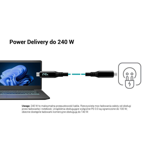Kabel Thunderbolt 4/USB4 Class Pro Cable 240W 2x 4K/120Hz 40Gbps LCD 150 cm-24095735