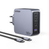 Ugreen Nexode Pro 160W GaN Charger with USB-C Cable Uniwersalne Czarny, Szary Prąd przemienny Szybkie ładowanie Wewnę
