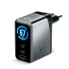 EVERACTIVE ŁADOWARKA SIECIOWA GAN 1 X USB, 2 X USB-C QUICK CHARGE 4+ 67W CZARNA SC-670Q-24172291