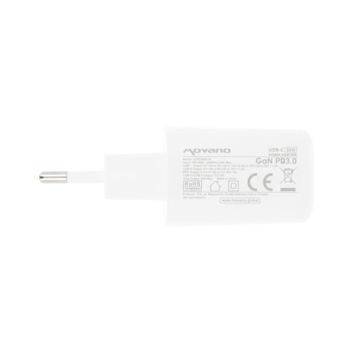 Ładowarka Movano GaN 30W USB-C PD + USB-A (white)-24145633