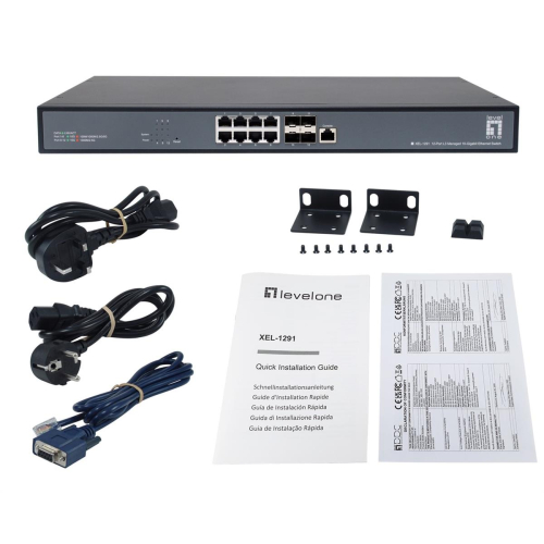 LevelOne XEL-1291 Zarządzany L3 10G Ethernet (100/1000/10000) 1U Czarny