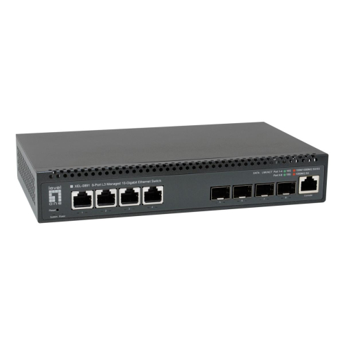 LevelOne XEL-0891 Zarządzany L3 10G Ethernet (100/1000/10000) Desktop Szary