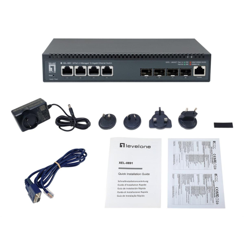 LevelOne XEL-0891 Zarządzany L3 10G Ethernet (100/1000/10000) Desktop Szary-24169138