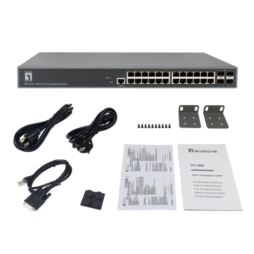 LevelOne GTL-2885 przełącznik sieciowy Zarządzany L3 Gigabit Ethernet (10/100/1000) Szary-24169275