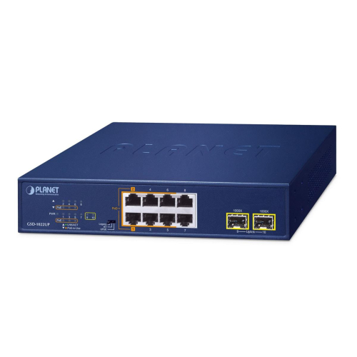 PLANET 2-Port 10/100/1000T 802.3bt Nie zarządzany Gigabit Ethernet (10/100/1000) Obsługa PoE Niebieski