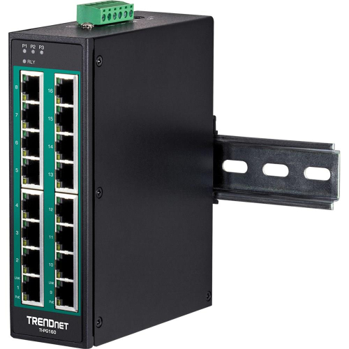 TRENDnet Industrie Switch 16 Port Gbit PoE+ DIN-Rail Metall-24169693