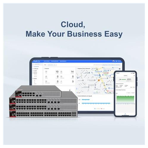 Zarządzalny Switch Ruijie L2+ | 48 portów 1Gbit + 4 porty SFP 2.5Gbit | 2 wentylatory, 1 wbudowany zasilacz AC | Rack-