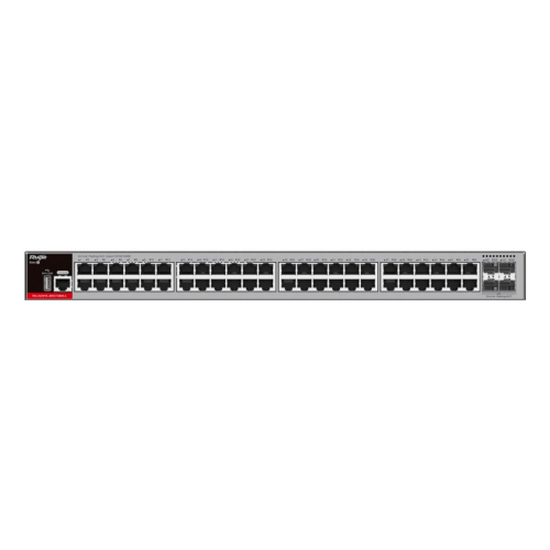 Zarządzalny Switch Ruijie L2+ | 48 portów 1Gbit + 4 porty SFP 2.5Gbit | 2 wentylatory, 1 wbudowany zasilacz AC | Rack-