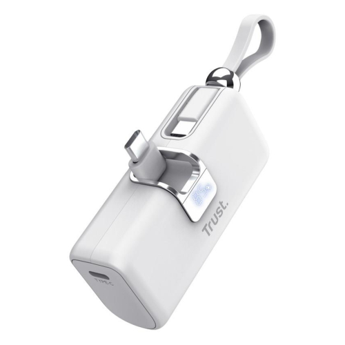 Kieszonkowy powerbank TRUST Pacto 5000 mAh biały
