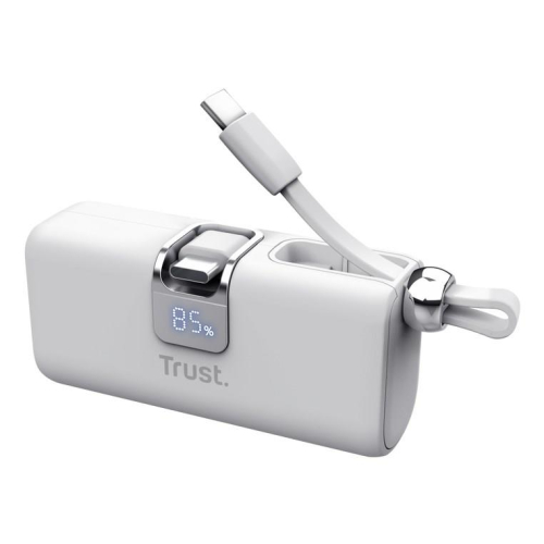 Kieszonkowy powerbank TRUST Pacto 5000 mAh biały-24172170