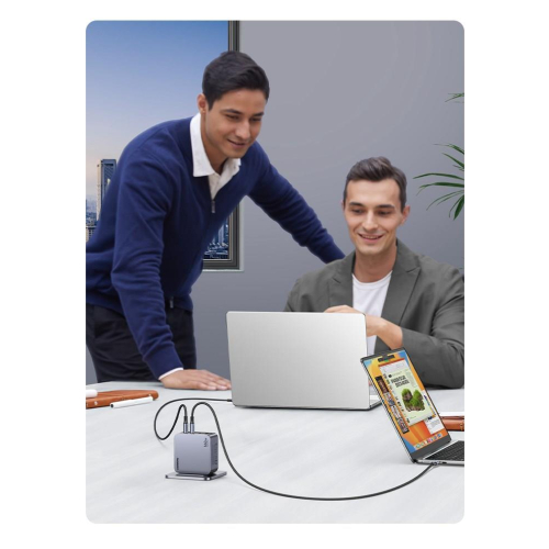 Ugreen Nexode Pro 160W GaN Charger with USB-C Cable Uniwersalne Czarny, Szary Prąd przemienny Szybkie ładowanie Wewnę