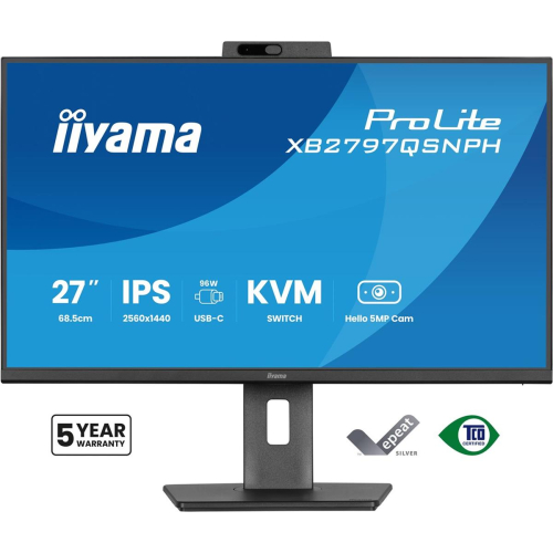 iiyama ProLite XB2797QSNPH-B1 27IN IPS LCD 4MS 2560X1440 350CD/M2 HDMI/DP/USB 2 monitor komputerowy 68,6 cm (27