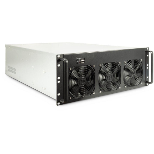 Inter-Tech 4F28 Rack Czarny, Srebrny