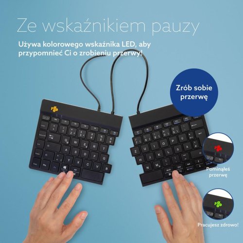 R-Go Tools Ergonomiczna klawiatura R-Go Split Break v2 z oprogramowaniem break, QWERTZ_DE, przewodowa, czarna-24186560