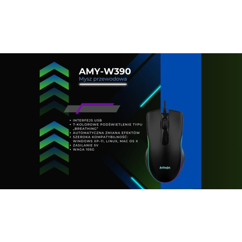 Activejet mysz Podgrzewana AMY-W390 + Activejet podkładka pod mysz czarna żelowa za 1 zł-24186861