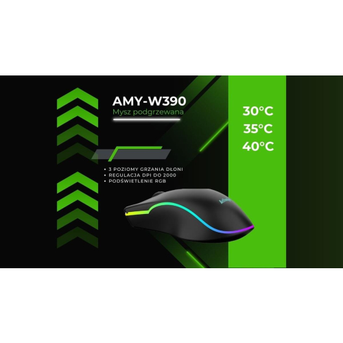 Activejet mysz Podgrzewana AMY-W390 + Activejet podkładka pod mysz czarna żelowa za 1 zł-24186862
