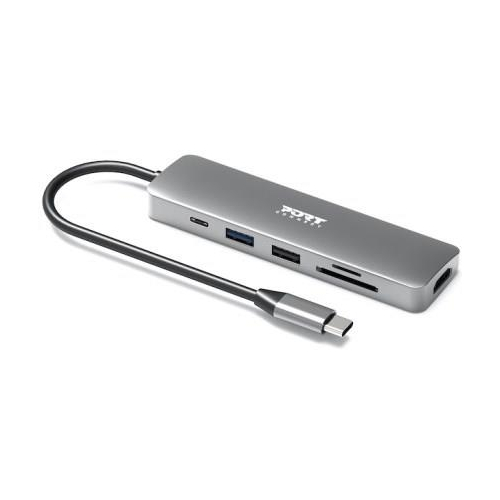 Port Designs 900162 huby i koncentratory USB Type-C Srebrny-24341828