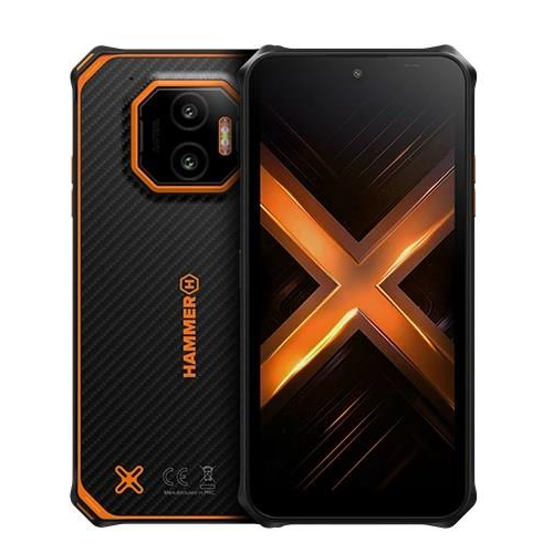 HAMMER Energy X2 5G 8/256 GB 15,5 cm (6.1") Dual SIM Android 15 USB Type-C 8 GB 5000 mAh Czarny, Pomarańczowy
