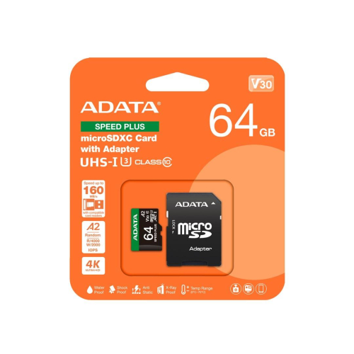 ADATA Speed Plus MicroSDXC 64 GB Class 3 UHS-I/U3 A2 V30-24447652
