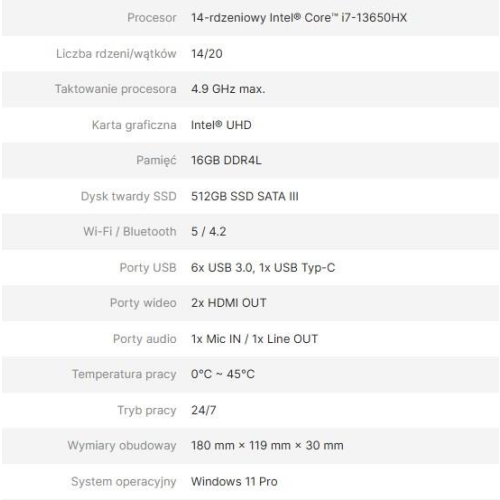 AVTEK KOMPUTER OPS I7 13650HX 16GB 512GB/WIN 11 PRO-24555746