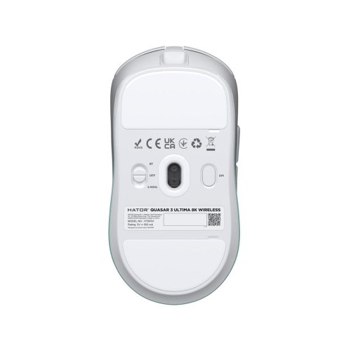 HATOR Quasar 3 Ultima 8K Wireless myszka Gaming Po prawej stronie RF Wireless + Bluetooth + USB Type-C Optyczny 30000 DP