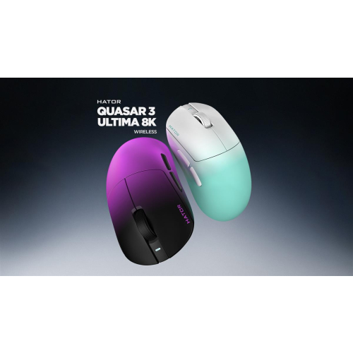 HATOR Quasar 3 Ultima 8K Wireless myszka Gaming Po prawej stronie RF Wireless + Bluetooth + USB Type-C Optyczny 30000 DP