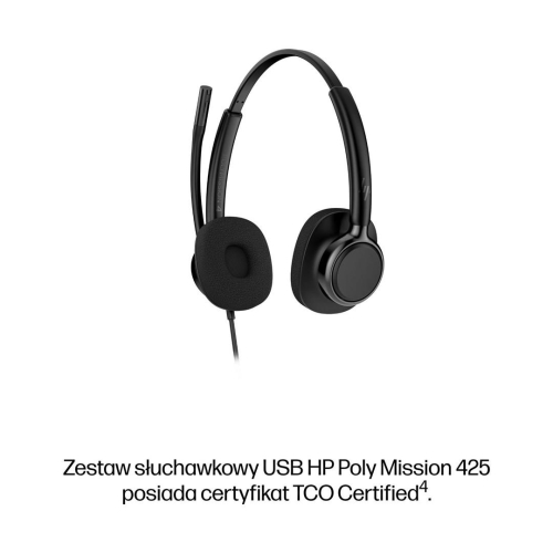 HP Poly Mission 425 Classic – przewodowy zestaw słuchawkowy USB stereo (opakowanie zbiorcze)-24568565