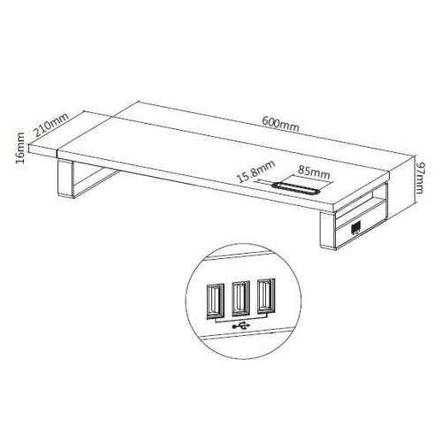 Equip 650881 uchwyt / stojak do monitorów Biurko Czarny-24582783