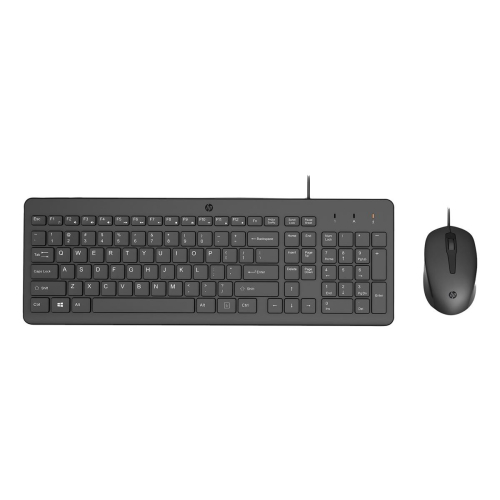Zestaw klawiatura + mysz HP 150 Wired Mouse and Keyboard przewodowe czarne Niemiecki układ klawiszy 240J7AA#ABD