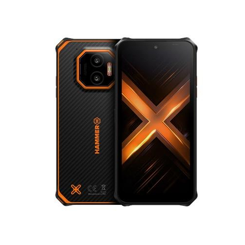 HAMMER Energy X2 5G 6/128 GB 15,5 cm (6.1") Dual SIM Android 15 USB Type-C 6 GB 5000 mAh Czarny, Pomarańczowy