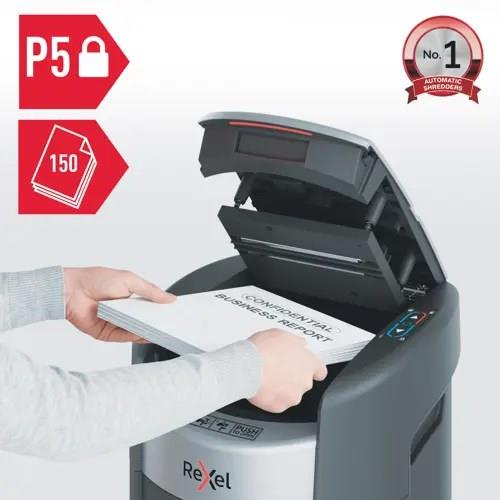 Niszczarka Rexel ShredMax AutoFeed+ 150M, P5, 150 kartek, 15 l kosz-24712517