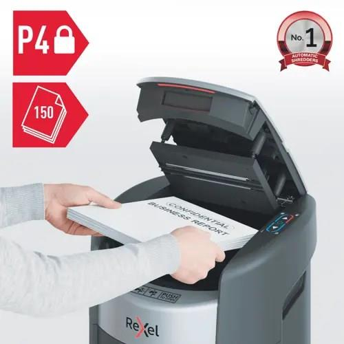 Niszczarka Rexel ShredMax AutoFeed+ 150X, P4, 150 kartek, 15 l kosz-24712530