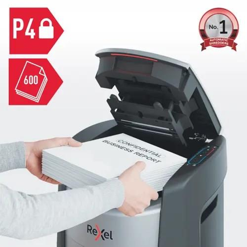 Niszczarka Rexel ShredMax AutoFeed+ 600X, P4, 600 kartek, 50 l kosz-24712582