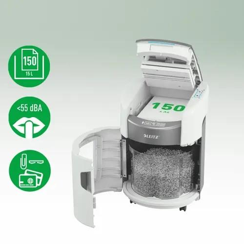 Niszczarka Leitz IQ Optimax AutoFeed 150, P5, 150 kartek, 15 l kosz-24712602