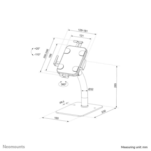 Uchwyt do tabletu na blat NEOMOUNTS DS15-625BL1-24801102