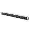 Digitus Listwa zasilająca PDU 19" Rack, 10x gniazdo C13, 2.0m, 1x wtyk C14, 10A, zabezpieczenie przeciążeniowe, profil aluminiowy
