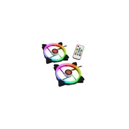 Raijintek IRIS 14 Rainbow RGB LED fans, 2-Part Set incl. Controller - 140mm