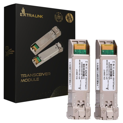 Extralink SFP+ 10G 2-pack | Moduł SFP+ | 10Gbps, LC/UPC, 1310nm, 2km, single mode, DOM (EX.35917) moduł przekaźników sieciowych