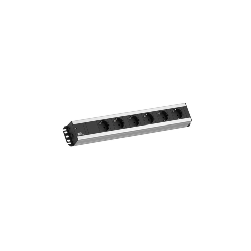Bachmann Handwerkerleiste 6-fach 90?,19"-kompatibel, schwarz 2,0m. ohne Schalter