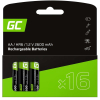 16x Akumulatorki Paluszki AA R6 2600mAh Ni-MH Baterie do ładowania Green Cell-25019346