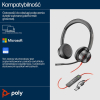 Zestaw słuchawkowy POLY Blackwire 8225 Stereo 8X225AA USB-C z certyfikatem Microsoft Teams + przejściówka USB-C/A-250