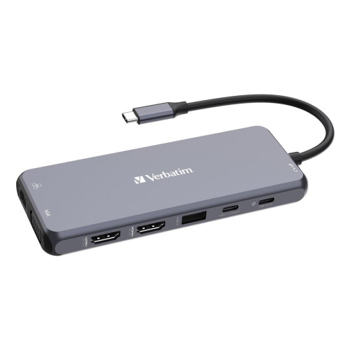 Adapter Verbatim CMH-14 USB Type-C 5000 Mbit/s Srebrny-25036093