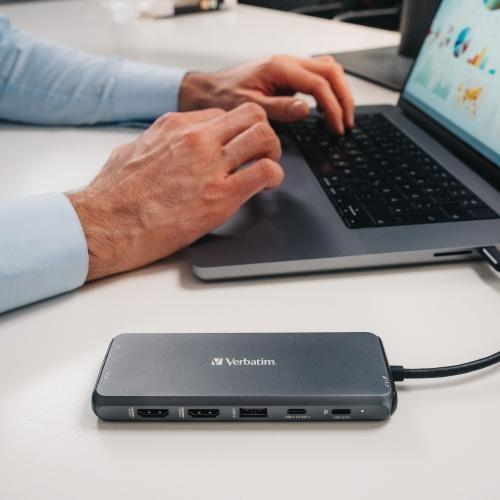 Adapter Verbatim CMH-14 USB Type-C 5000 Mbit/s Srebrny-25036094