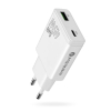 EVERACTIVE ŁADOWARKA SIECIOWA GAN 1 X USB, 1 X USB-C QUICK CHARGE 3.0 45W BIAŁA SC-460Q