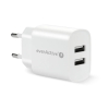 EVERACTIVE ŁADOWARKA SIECIOWA 2XUSB 2,4A BIAŁA SC-220
