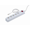Gembird PCW-MS2G ochrona przeciwprzepięciowa Biały 5 x gniazdo sieciowe 250 V 1,8 m