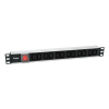 Equip 333318 rozdzielacz zasilania PDU 12 x gniazdo sieciowe 1U Czarny, Srebrny