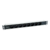 Equip 333313 rozdzielacz zasilania PDU 8 x gniazdo sieciowe 1U Czarny, Srebrny